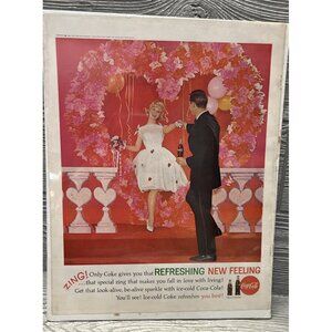 1962 Coca-Cola Large Vintage Magazine Ad Coke Valentine Refreshing New Feeling